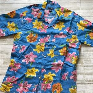 Gant Men’s Blue Hawaiian Linen Floral Button Down Shirt